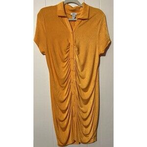 Rue21+ Bright Orange Button Down Mini Dress With Collar Size 2X -NWT